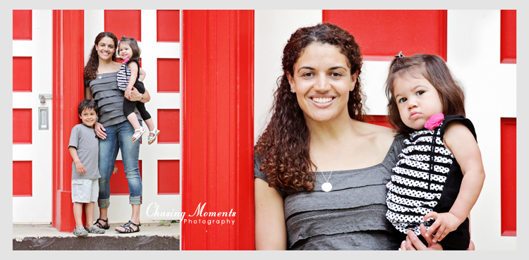 Mother with daughter and both kids - portrait during family photo session in maryland, glen echo park