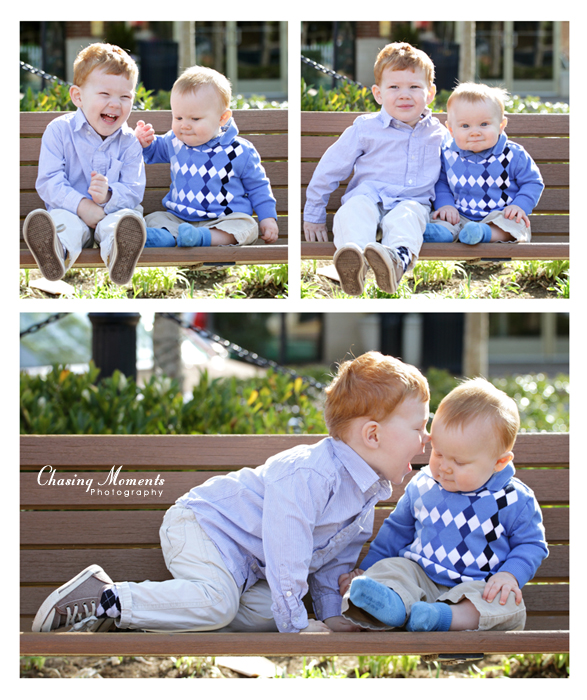 Photo of two happy brothers / baby and toddler 